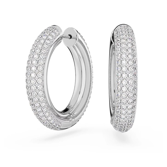 SWAROVSKIDextera Pierced Earrings Hoop Rhodium Shiny Clear